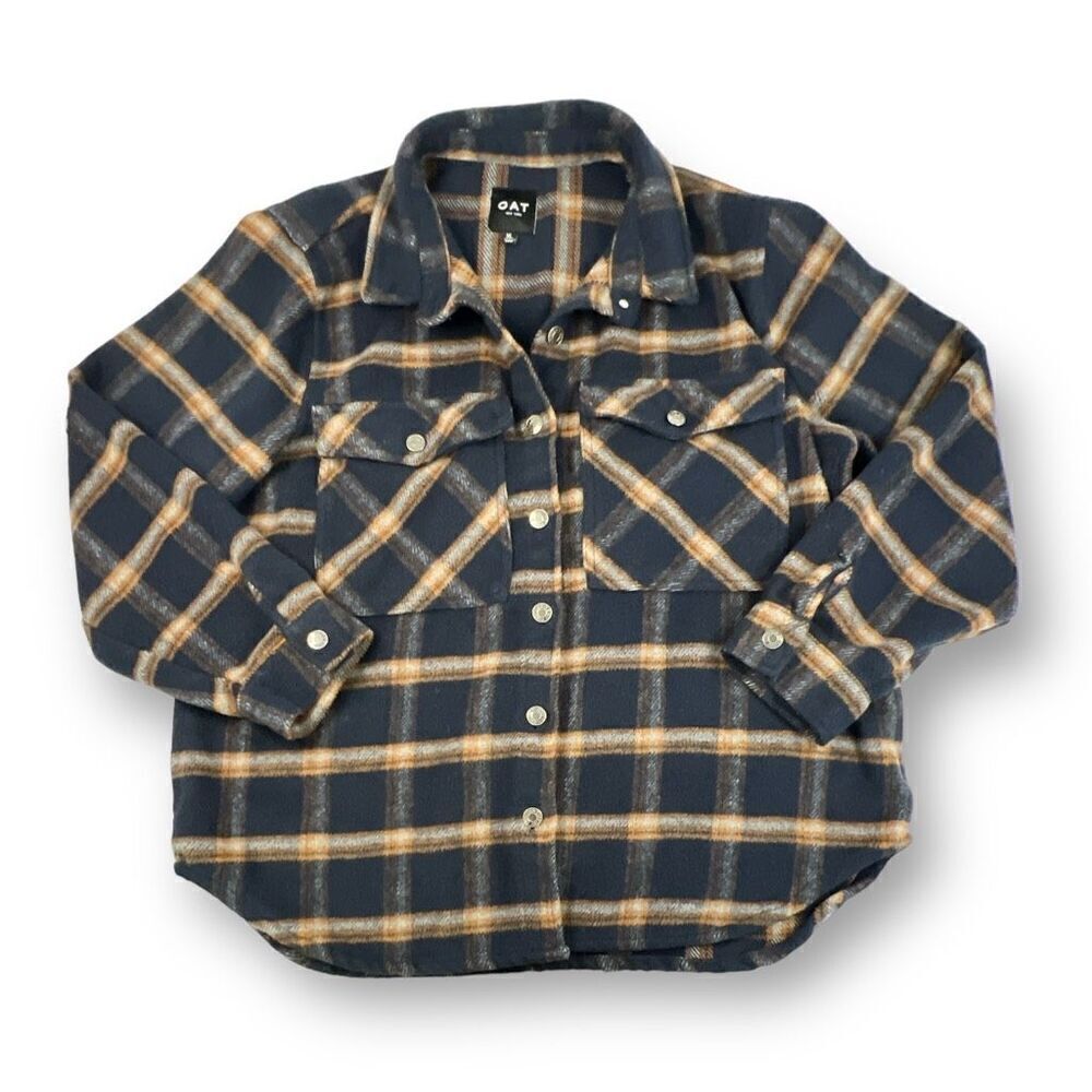 Oat Flannel Shacket Shirt Size Extra Large